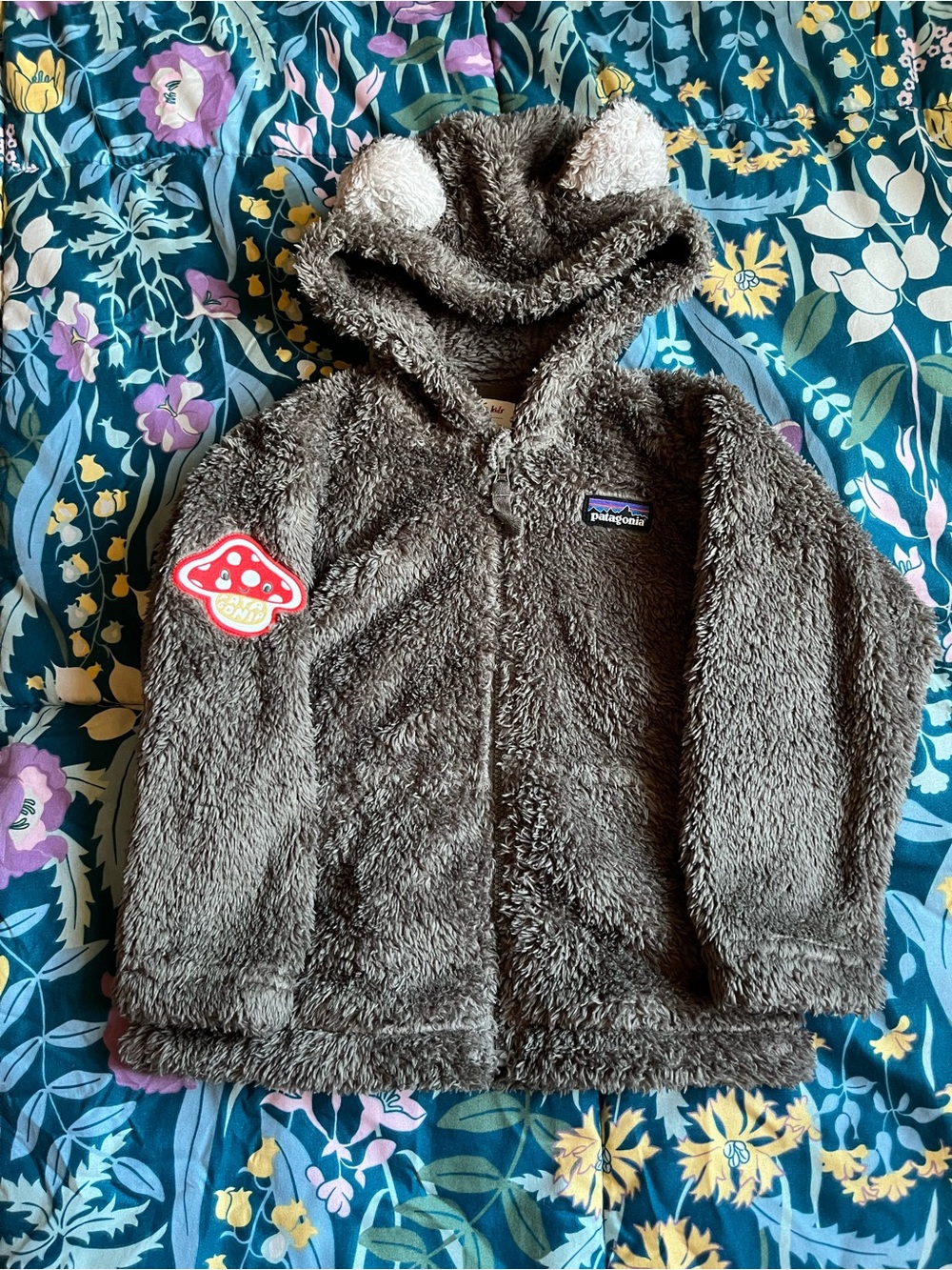 Patagonia Kids Brown Fuzzy Hooded Jacket with Ear Details Size 2T
